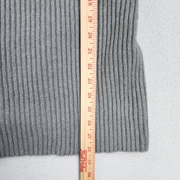 Lane Bryant Sweater Womens 18 Gray Wide Neck Off Shoulder Ruffle Beaded Ribbed - Picture 7 of 12